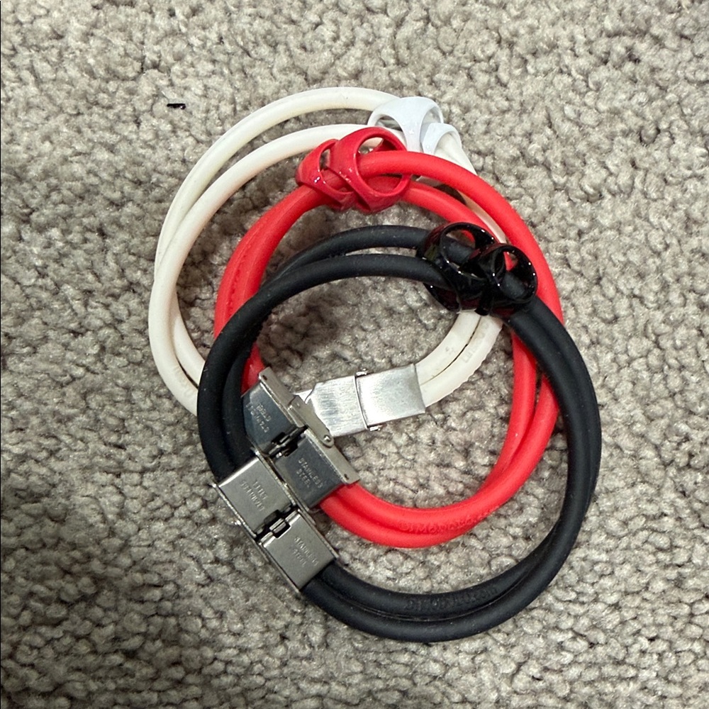 Di Modolo Bracelets Rubber and stainless steel red black or white